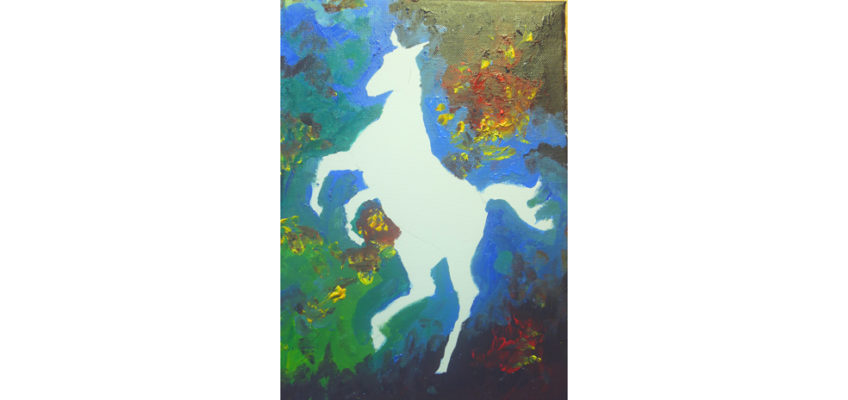 Bakgrunden målad till en hästtavla